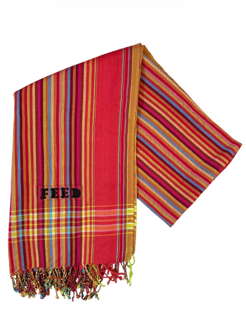 FEED➕NWOT Bead Embellished Kenya Fringe Beach Blanket